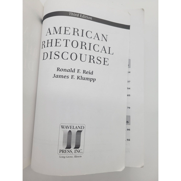 American Rhetorical Discourse, 3rd Edition Reid, Ronald F. Acceptable PB Book - Picture 9 of 14